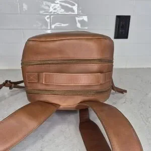 ABLE Backpack Leather Brown Slim Laptop Bag Double Zip Minimalist Work Able | Bags | Able Backpack Leather Brown Slim Laptop Bag  main image 4